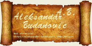 Aleksandar Budanović vizit kartica